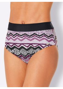 feel good sheego Gro&szlig;e Gr&ouml;&szlig;en Bikini-Slip mit breiter Blende, violett-schwarz-bedruckt, Gr&ouml;&szlig;e 48 - Damen