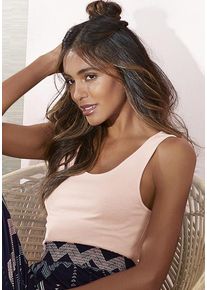 Lascana Trägertop pink Gr. 44/46 für Damen. Mit Rundhals. Figurbetont