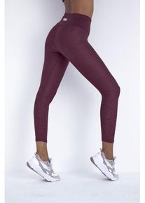 active by Lascana LASCANA ACTIVE Leggings burgunder Gr. XS (32/34) für Damen. Mit Logoschriftzug. Figurbetont