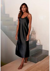 Lascana Negligé schwarz Gr. 32 für Damen. Mit V-Ausschnitt. Figurumspielend