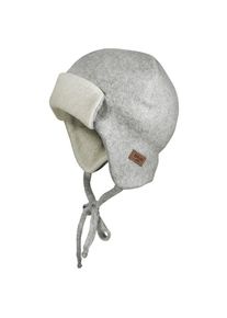 MaxiMo KidS Mini-Parkacap Baumwollfleece mit Teddyfutter Mütze Kinder (Gr 49 cm |grau)