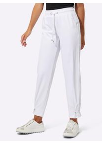 sheego Gro&szlig;e Gr&ouml;&szlig;en Jogg Pants mit Raffungen am Saum, wei&szlig;, Gr&ouml;&szlig;e 50 - Damen