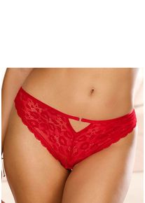 Vivance String rot Gr. 32/34 für Damen. Mit Ösen, Bänder, Spitze. Figurbetont. Nachhaltig.