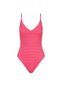 Seafolly Mesh Effect V Neck One Piece Badeanzug Women (Gr 6 |rosa)