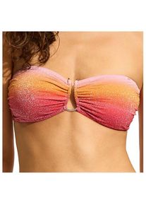 Seafolly Spectrum Trim Front Bandeau Bikini-Top Damen (Gr 32 |rosa)