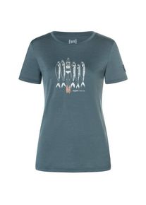 super.natural Copper Sardine Bio Jersey Tee Merinoshirt Damen (Gr XS |grau)