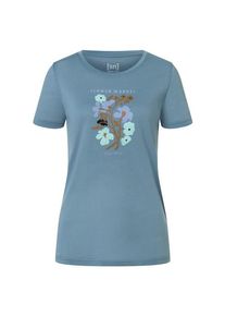Merinoshirt super.natural Flower Market Tee Damen (Gr XL |türkis)