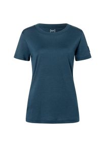 super.natural Casual Rib Bio Jersey Tee Merinoshirt Damen (Gr XS |blau)