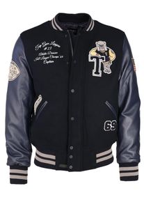 Top Gun Herren Bomberjacke "TG20202014", blau, Gr. XXL, Obermaterial: 50% Wolle, 50% Polyester / Ärmel: 100% Polyurethan / Strick: 100% Polyester /