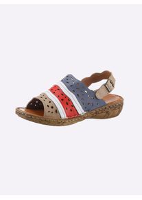 Damen Sandale, Gr. 39, bunt, Glattleder, sportlich, Schuhe
