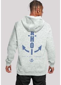 F4NT4STIC Herren Kapuzenpullover "AHOI Knut & Jan Hamburg", grau, casual, Gr. XL, Obermaterial: 65% Baumwolle, 35% Polyester, Pullover, Print