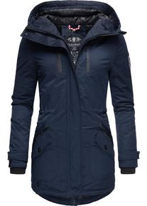 Navahoo Damen Wintermantel "Avrille II", blau, modisch, Gr. XS, Oberstoff: 70% Baumwolle, 30% Polyester, Futter: 100% Polyester, Wattierung: 100%
