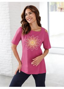 Damen Longshirt "Longshirt", lila, Gr. 42, gemustert, unifarben, 100% Baumwolle, Shirts