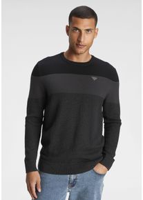 Bruno Banani Herren Strickpullover, schwarz, casual, Gr. XXXL, meliert, Obermaterial: 50% Baumwolle, 50% Polyacryl, Pullover, im modischem Look