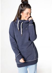 alife and kickin ALIFE & KICKIN Damen Longsweatshirt "HLSWEATAKA", blau, casual, Gr. XS, unifarben, meliert, Sweatware, Obermaterial: 70% Baumwolle, 30% Polyester,