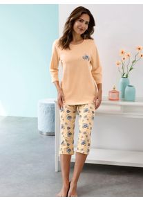 Damen Schlafanzug, Gr. 56, orange, 100% Baumwolle, Homewear-Sets