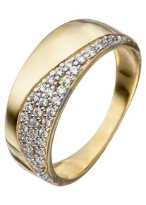 Jobo Damen Goldring, 50, Gelbgold 333, gold, Gelbgold 333, Fingerringe, 333 Gold mit Zirkonia