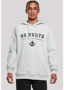F4NT4STIC Herren Kapuzenpullover "Go North", grau, casual, Gr. XS, Obermaterial: 65% Baumwolle, 35% Polyester, Pullover, Print
