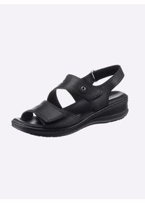 Damen Sandalette, Gr. 41, schwarz, Glattleder, sportlich, Schuhe