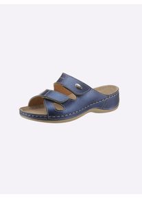 Damen Pantolette, Gr. 36, blau, Lederimitat, Basic, Schuhe