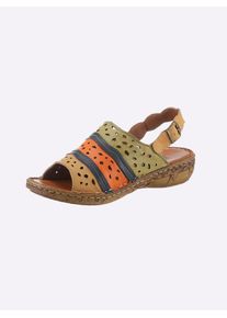 Damen Sandale, Gr. 38, grün, Glattleder, sportlich, Schuhe