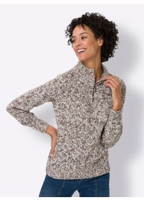 Classic Basics Damen Strickpullover "Pullover", braun, Gr. 44, meliert, gemustert, mehrfarbig, 100% Polyacryl, Pullover
