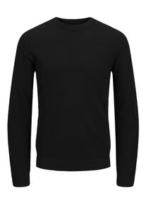 Jack & Jones JACK & JONES Herren Strickpullover "JJBRADY KNIT CREW NECK", schwarz, modisch, Gr. S, unifarben, Strick, Obermaterial: 55% Baumwolle, 45% Polyacryl,