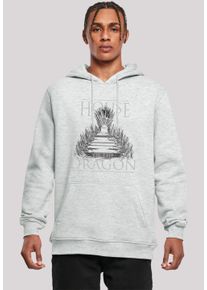 F4NT4STIC Herren Kapuzenpullover "House Of The Dragon Throne", grau, casual, Gr. XXL, Obermaterial: 65% Baumwolle, 35% Polyester, Pullover, Premium