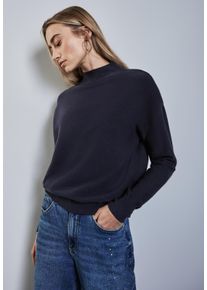 Street One Damen Stehkragenpullover, blau, casual, Gr. 40, Strick, Obermaterial: 30% Polyester, 29% Polyacryl, 21% Viskose, 20% Nylon, Pullover