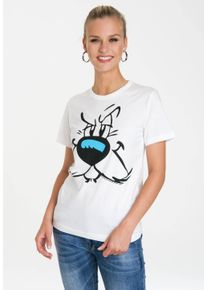 logoshirt Damen T-Shirt "Idefix – Faces", weiß, casual, Gr. XL, bedruckt, 100% Baumwolle, Shirts, mit lizenziertem Originaldesign