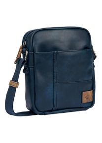 Camel Active Damen Umhängetasche "Laos", blau, Polyurethan, Polyurethan (PU), beschichtet, kontrastfarbene Details, leichte Abriebeffekte, Retro,