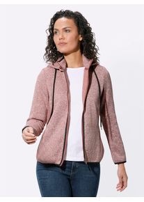 Casual Looks Damen Fleecejacke, rot, Gr. 40, meliert, unifarben, 100% Polyester, Jacken