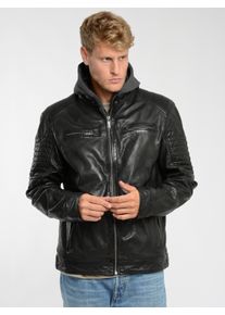JCC Herren Lederjacke "3102237", schwarz, Gr. 46, Obermaterial: 100% Lammleder; Innenfutter oben: 100% Polyester; Innenfutter unten: 100% Baumwolle;