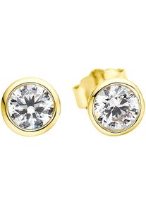 Damen Paar Ohrstecker "Schmuck Geschenk Ohrschmuck Ohrringe", Silber 925 (Sterlingsilber), gold, ANISTON JEWELRY & WATCHES, Silber 925