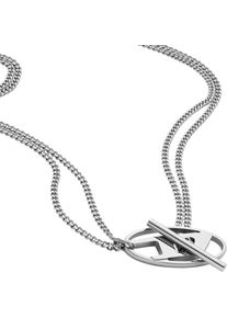 Diesel Damen Kette mit Anhänger "Schmuck Geschenk Edelstahl Halsschmuck Halskette, DX1534040", Edelstahl, L: 45cm B: 2mm, silber, Edelstahl, B:2mm,