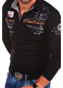 behype Herren Poloshirt "CHALLENGE L/S", schwarz, casual, Gr. L, unifarben, 100% Baumwolle, Shirts, mit langen Ärmeln