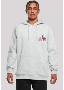 F4NT4STIC Herren Kapuzenpullover "Christmas Deer", grau, casual, Gr. XS, Obermaterial: 65% Baumwolle, 35% Polyester, Pullover, Premium Qualität,