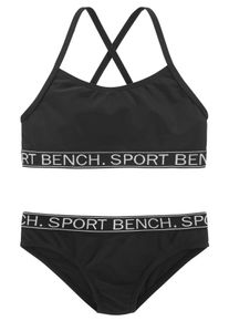 Bench. Kinder Bustier-Bikini "Yva Kids", schwarz, Gr. 122, Recycling-Polyamid, Bikini-Sets, in sportlichem Design und Farben
