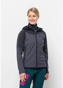 Jack Wolfskin Damen Outdoorjacke "BRISSTAL HOODY W", grau, Gr. S, 1. OBERSTOFF 100% POLYESTER 2. OBERSTOFF 91% POLYAMID, 9% ELASTHAN FUTTER 100%