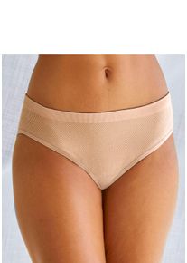 Lascana Damen Slip, Gr. 32, braun, Jersey, Obermaterial: 58% Baumwolle, 39% Polyamid, 3% Elasthan, Unterhosen, aus angenehm weicher Baumwolle