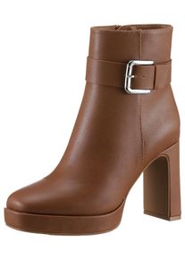 ANISTON SHOES Damen Stiefelette, Gr. 37, braun, Lederimitat, elegant, Schuhe, Abendstiefelette mit Plateau - NEUE KOLLEKTION
