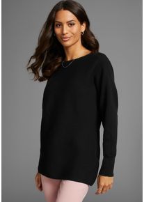 Laura Scott Damen Rundhalspullover, schwarz, Basic, Gr. 32, unifarben, Strick, Obermaterial: 70% Baumwolle, 30% Polyamid, Pullover, in oversize und