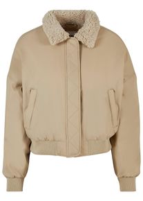 Urban Classics Damen Winterjacke "Urban Classics Damen Ladies Pilot Bomber Jacket", beige, klassisch, Gr. XXL, unifarben, 100% Polyamid, Jacken