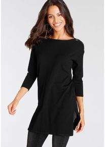 Laura Scott Damen Strickpullover, schwarz, feminin, Gr. 34, unifarben, Feinstrick, Obermaterial: 70% Viskose, 30% Polyamid, Pullover, mit