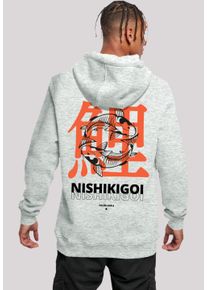 F4NT4STIC Herren Kapuzenpullover "Nishikigoi", grau, casual, Gr. S, Obermaterial: 65% Baumwolle, 35% Polyester, Pullover, Print