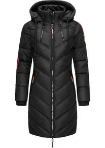 Marikoo Damen Wintermantel "Armasa", schwarz, modisch, Gr. XS, 100% Polyester, Mäntel, modischer Damen Winter Steppmantel mit Kapuze