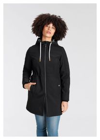 Polarino Damen Softshelljacke "Große Größen", schwarz, feminin, Gr. 46, unifarben, Obermaterial: 96% Polyester, 4% Elasthan;Kapuzenfutter: 65%