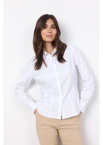 soyaconcept Damen Langarmbluse "SC-NETTI 6", weiß, feminin, Gr. XL, unifarben, Web, Obermaterial: 53% Polyester, 47% Baumwolle, Blusen