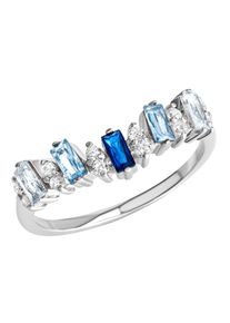 Firetti Damen Fingerring "Schmuck Geschenk Silber 925 Silberring", 62, Silber 925 (Sterlingsilber), 1,5mm, blau, Silber 925 (Sterlingsilber),
