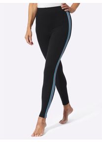 Damen Leggings, schwarz, Gr. 56, unifarben, 95% Baumwolle, 5% Elasthan, Hosen